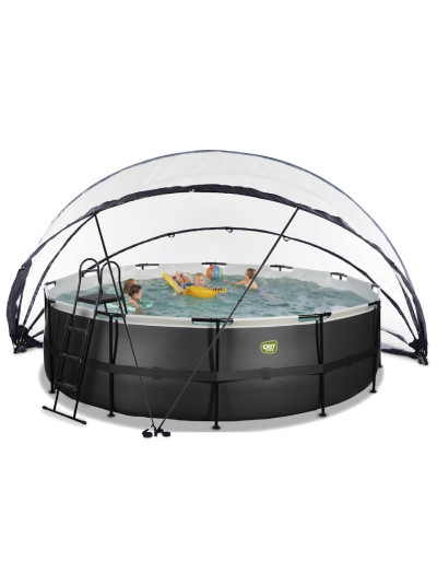 Каркасний басейн із накриттям EXIT "Чорна шкіра" 450х122 см